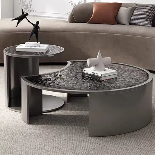 Glass top round coffee table